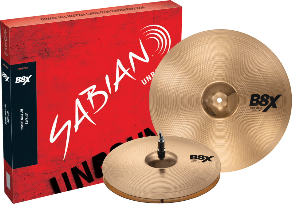 Sabian B8X First Pack, 14'' Hi-Hats, 18'' Crash/Ride Cymbal