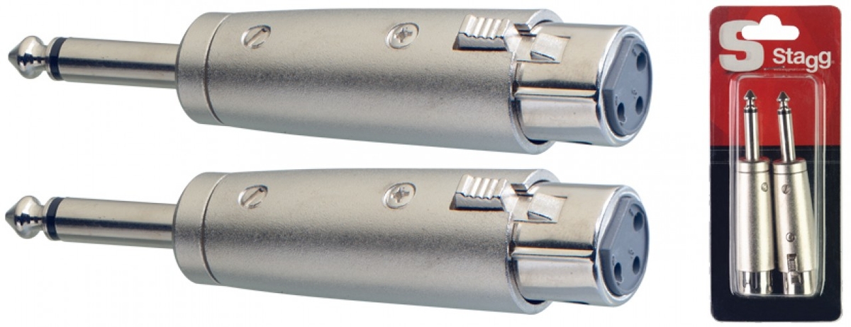 Stagg XLR Female -1/4" Mono Jack Adaptor (2 pc)