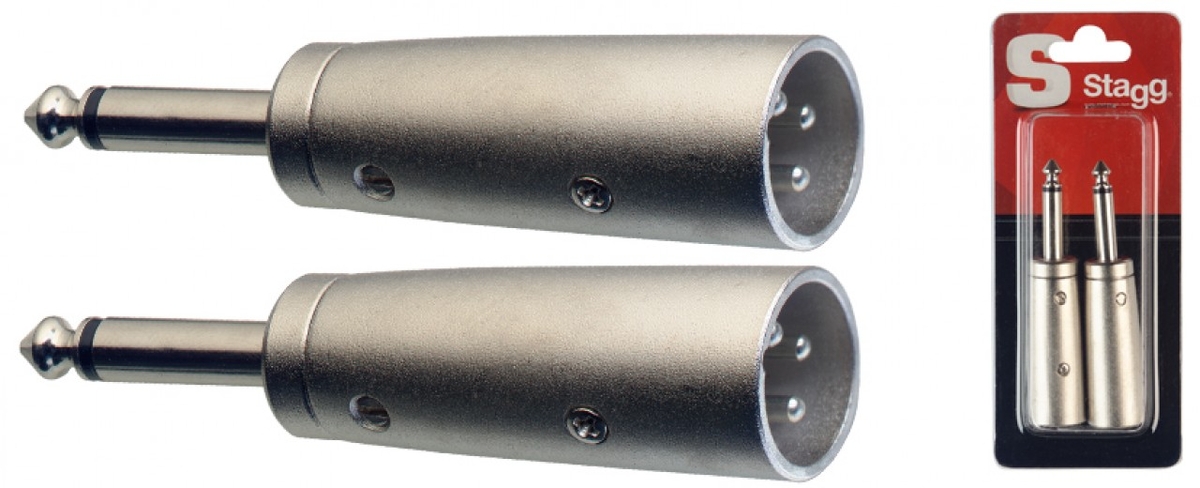 Stagg Male XLR - Mono 1/4" Jack Adaptor (2 pc)