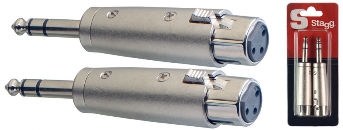 Stagg XLR Female -1/4" Stereo Jack Adaptor (2 pc)