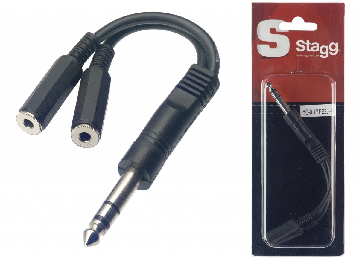 Stagg Small Mono to Large Stereo Jack Y Cable