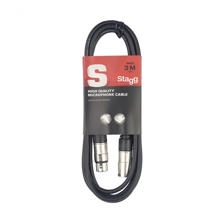 Stagg 3m XLR[m]-XLR[f] Cable - Drumshack