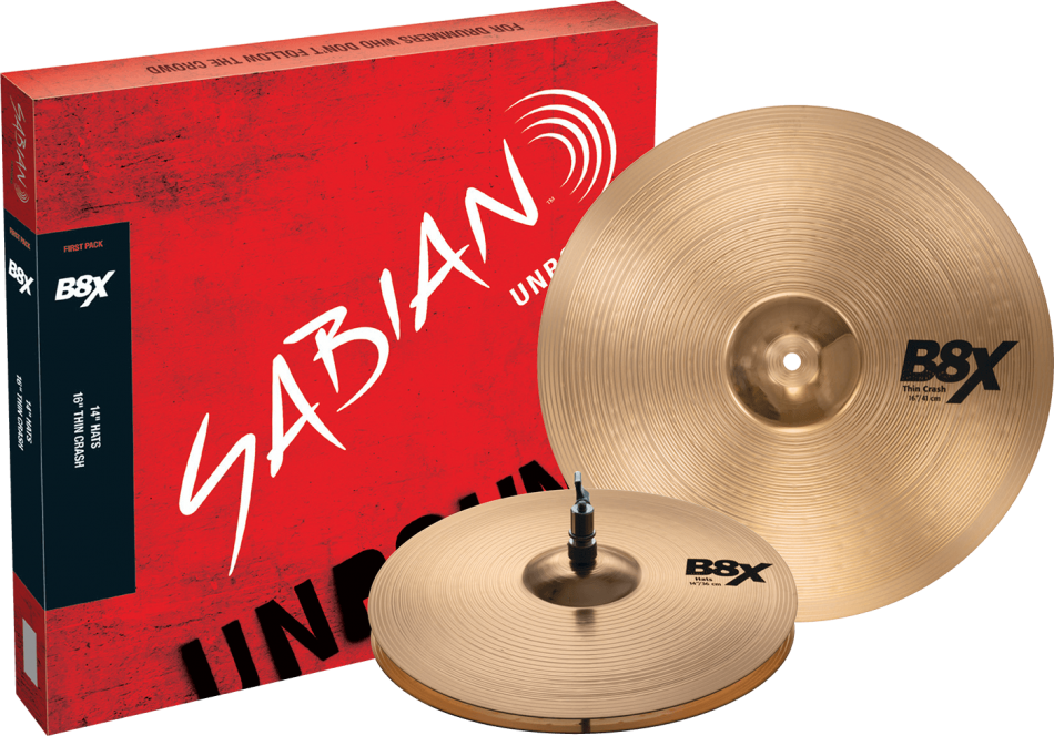 Sabian B8X First Pack, 14'' Hihats, 16'' Crash Cymbal