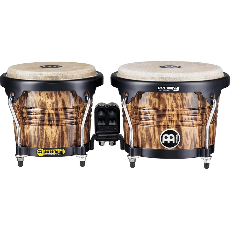 Meinl Marathon Designer Series 6 3/4" & 8" Wood Bongo, Leopard Burl