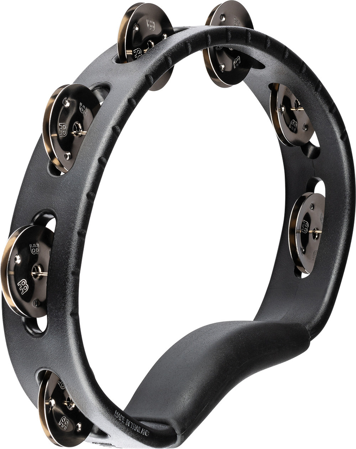 Meinl Percussion Headliner® Series Hand Held ABS Tambourine, Single row, Black, Stainless steel jingles - HTBK