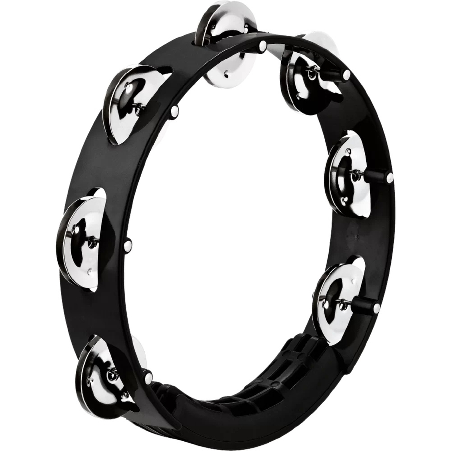 Meinl 8" Tour Tambourine, Single Row Steel Jingles, Black