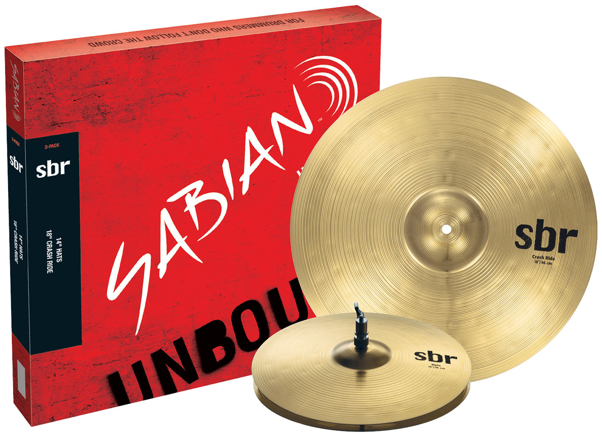 Sabian SBR Cymbal 2-Pack, 14'' Hihats, 18'' Crash/Ride Cymbals