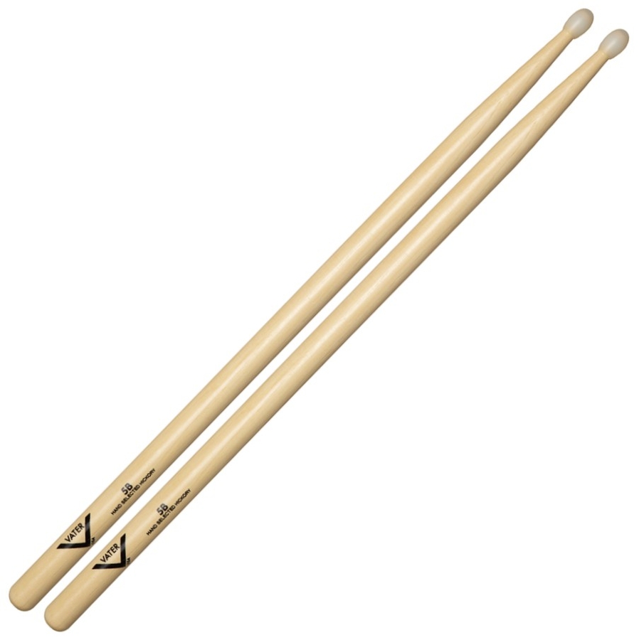 Vater VH5BN Hickory 5B Nylon Tip Drumsticks