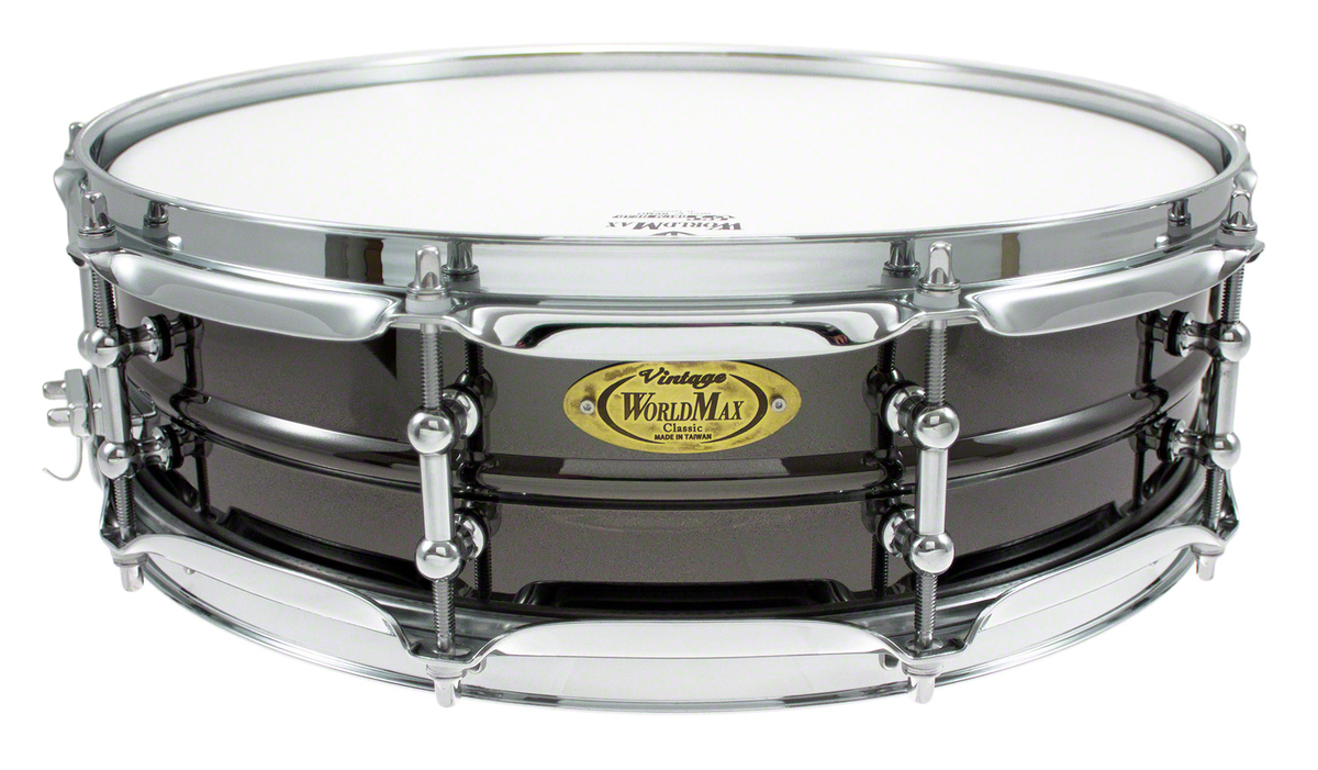 Worldmax 14"x 4" Black Brass Snare Drum – Chrome Hardware WMS BK-4014SH