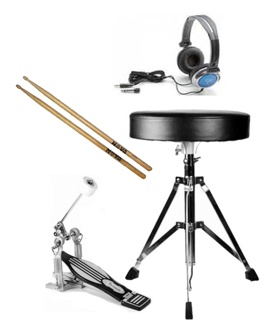 Electronic Drums Essentials Pack (Stool - headphones - sticks - pedal)