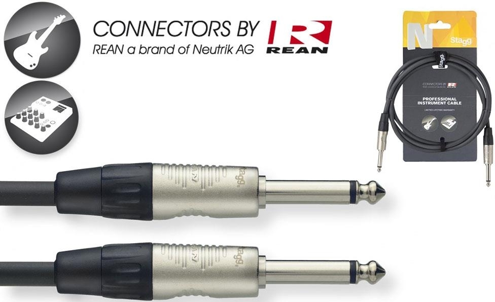 Stagg NGC Instrument Cable (1.5m/5ft, Neutrik/Rean) - NGC1.5R