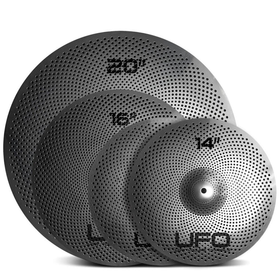 UFO Cymbals Low Volume / silent Cymbal Set 1 (14/16/20) & Cymbal Bag UFOSET1