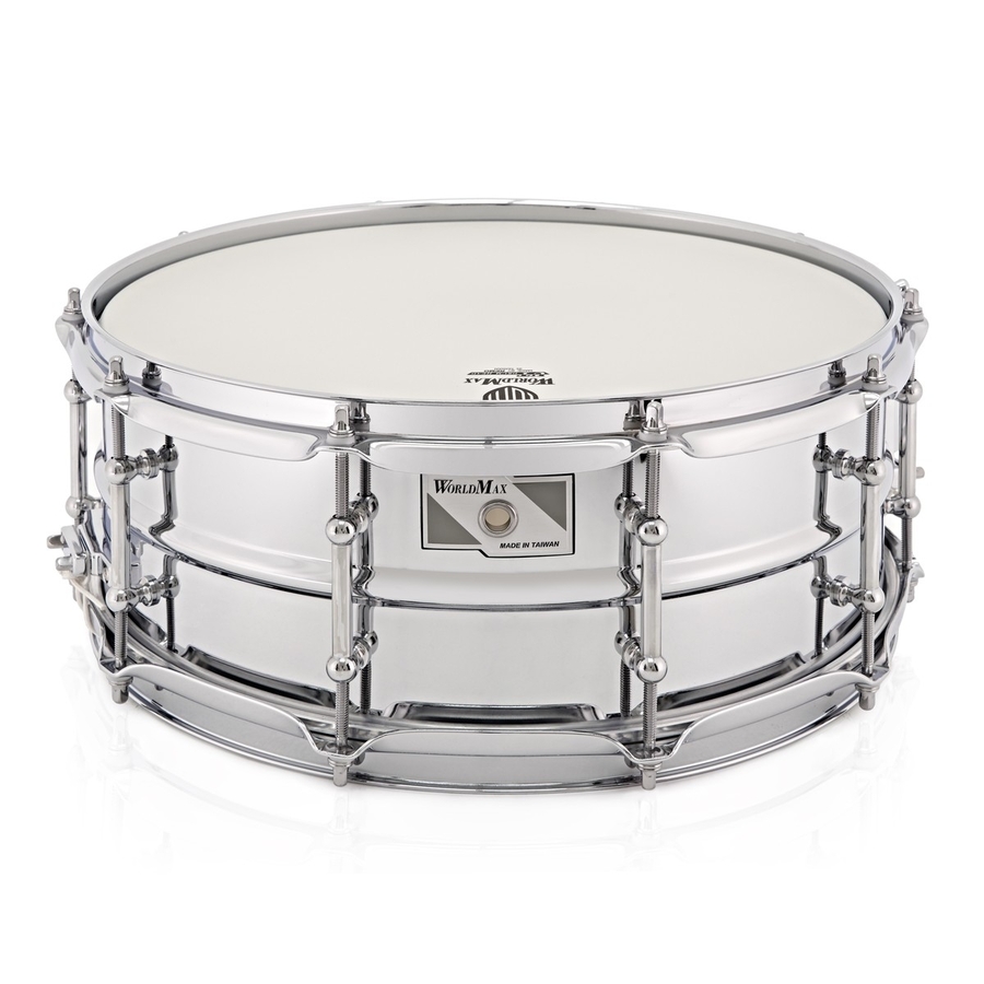 Worldmax 14″ X 6.5″ 1mm Beaded Steel Snare Drum – Chrome Hardware WMS CLS-6514SH
