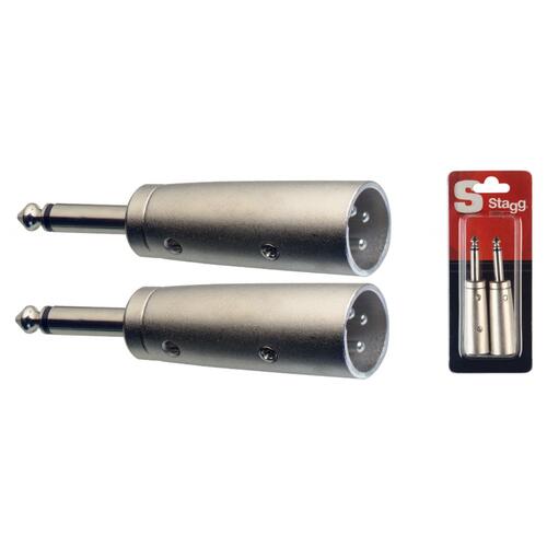 Stagg Male XLR - Mono 1/4" Jack Adaptor (2 pc)