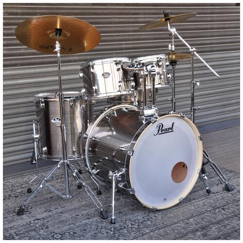 Pearl Export 10", 12", 16", 22" Drum Kit with Hardware and Cymbals in Smokey Chrome finish *2nd Hand*