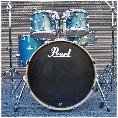 Pearl 10", 12", 14", 22" Export Drum Kit with 14" Snare and Hardware in Faded Blue Sparkle  *2nd Hand*