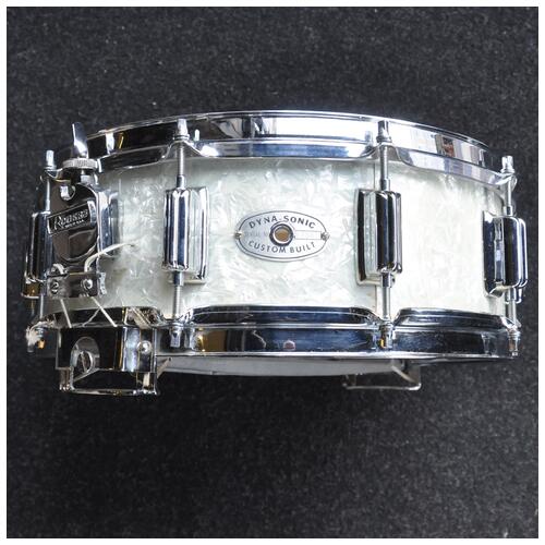 Image 1 - Rogers 14" x 5" 1960s Vintage Wood Dynasonic Custom Snare Drum in White Marine Pearl finish *2nd Hand*