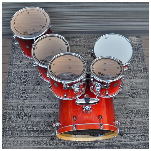 Image 14 - Mapex 10", 12", 14", 16", 22" Meridian Birch Shell Pack with 14" Snare Drum in Cherry Mist finish *2nd Hand*