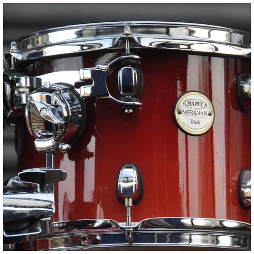 Image 7 - Mapex 10", 12", 14", 16", 22" Meridian Birch Shell Pack with 14" Snare Drum in Cherry Mist finish *2nd Hand*