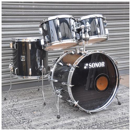 Image 1 - Sonor 12", 13", 16", 22" 1970s Beech Phonic Anniversary Drum Kit in Black finish *2nd Hand*