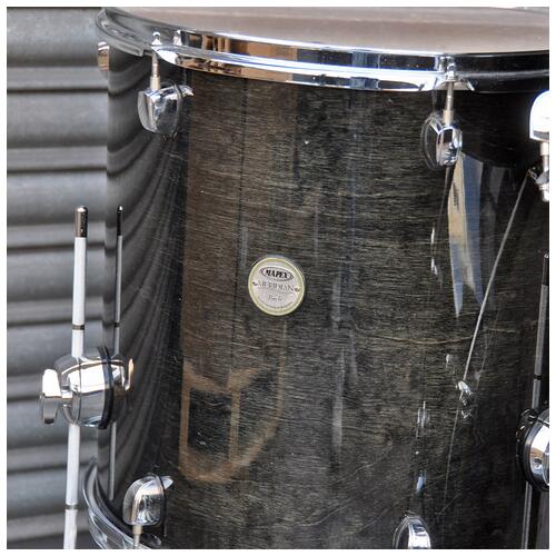 Image 7 - Mapex 12", 13", 16", 22" Meridian Birch Shell Pack with 14" Snare Drum in Trans Black finish *2nd Hand*