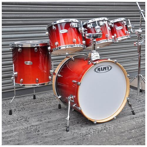 Image 1 - Mapex 10", 12", 13", 16", 22" Pro M Maple Drum Kit in Cherry Fade finish *2nd Hand*