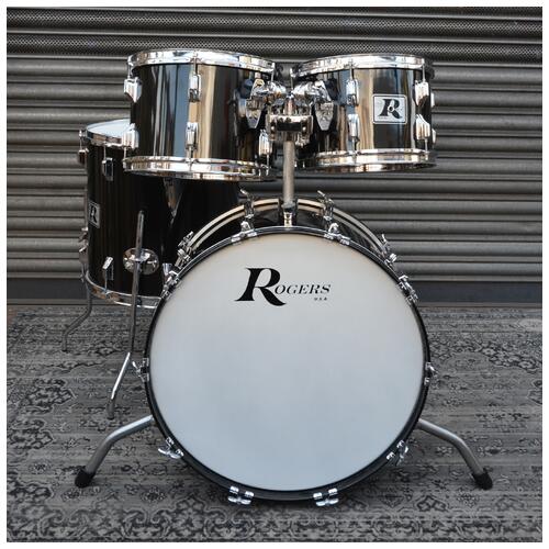 Image 15 - Rogers Usa Big R 1970s Londoner Drum Kit 12",13",16",22" In Ebony With Stands - 2nd Hand