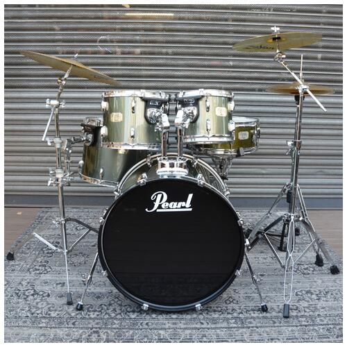 Image 3 - Pearl Export 10" 12" 14" 22" + 14" Snare in pewter with Hardware & Planet Z Cymbals - 2nd Hand