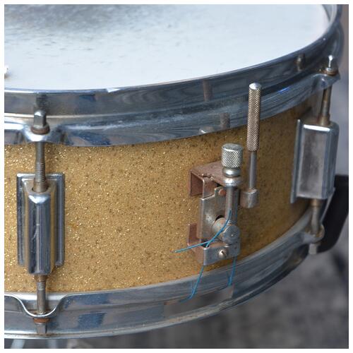 Image 5 - Kent USA 12" 16" 20" + 14" Snare Drum In Gold Sparkle - Cracked bass drum - Vintage