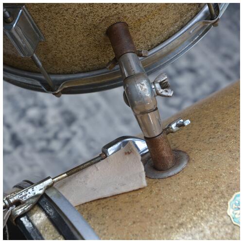 Image 8 - Kent USA 12" 16" 20" + 14" Snare Drum In Gold Sparkle - Cracked bass drum - Vintage