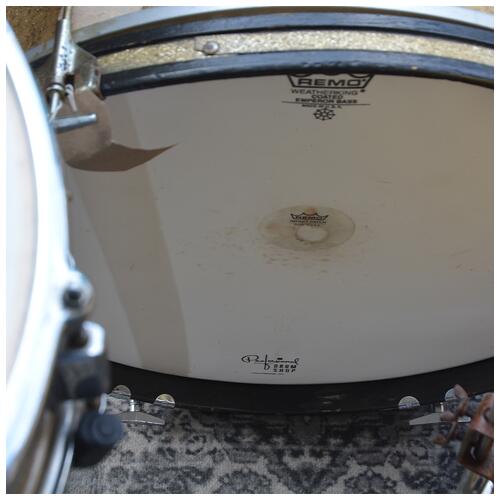 Image 11 - Kent USA 12" 16" 20" + 14" Snare Drum In Gold Sparkle - Cracked bass drum - Vintage