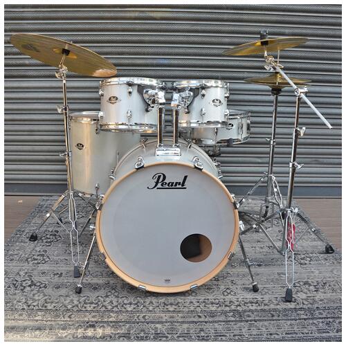 Image 5 - Pearl Export Artic Sparkle 10" 12" 16" 22" + 14" Snare - Hardware & SBR cymbals - 2nd Hand