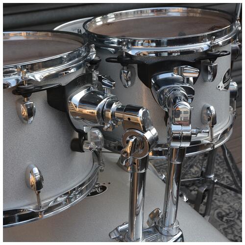 Image 3 - Pearl Export Artic Sparkle 10" 12" 16" 22" + 14" Snare - Hardware & SBR cymbals - 2nd Hand