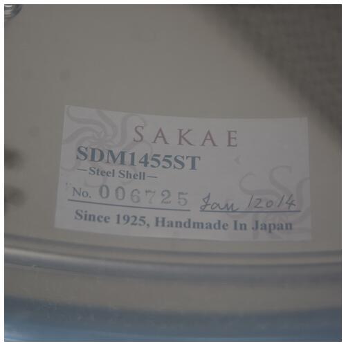 Image 8 - SAKAE SDM1455ST Steel Snare Drum 14"x5.5" Made in Japan - 2nd hand