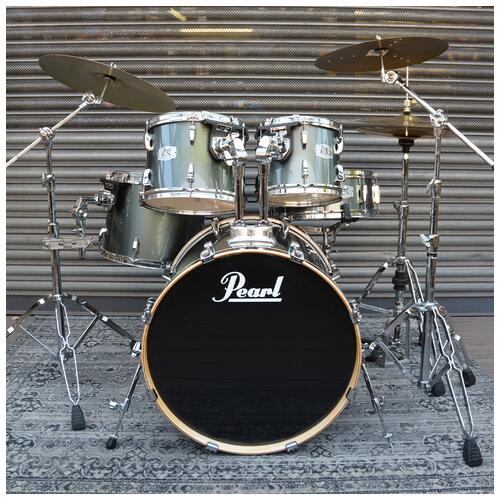 Image 2 - Pearl Export Series 10" 12" 14" 22" + 14" Snare Gun Metal Grey with Hardware and Cymbals - 2nd Hand