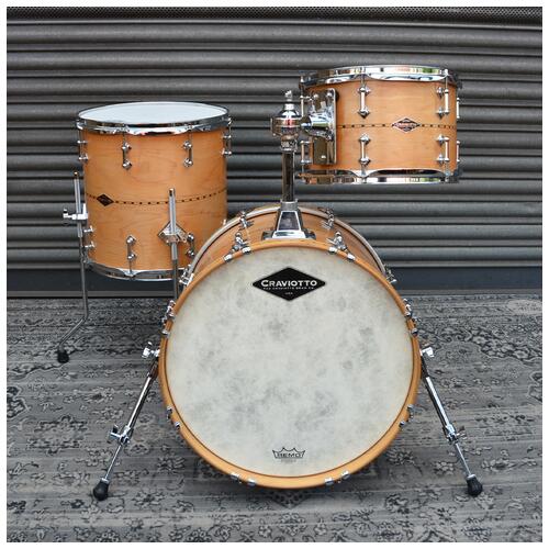 Image 2 - Johnny Craviotto 18x14" 12x8" 14x14" Professional Drum Kit in Natural  2nd Hand