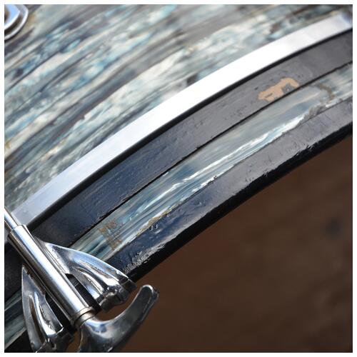 Image 10 - Ludwig 'Pre-serial' 1960s USA 'Super Classic' 13" 16" 22" in Blue Oyster Pearl COB hoops - 2nd Hand