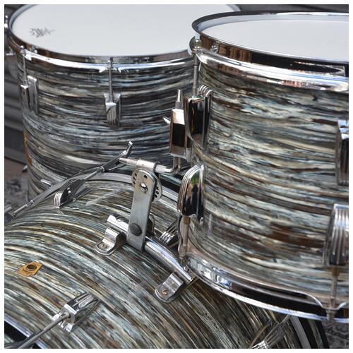 Image 22 - Ludwig 'Pre-serial' 1960s USA 'Super Classic' 13" 16" 22" in Blue Oyster Pearl COB hoops - 2nd Hand