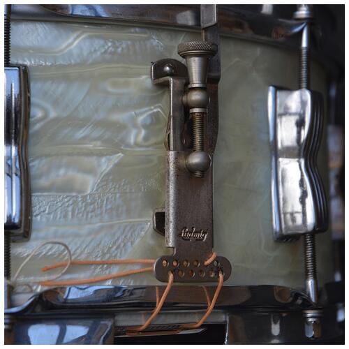 Image 3 - WFL Ludwig 1950s 14" x 5.5" White Pearl Jazz Festival Snare Drum - in Marine Pearl NOB Hoops - Vintage