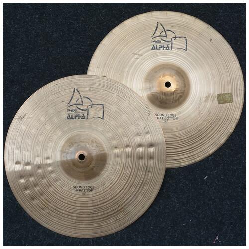 Paiste 14" Alpha Sound Edge Hi Hat Cymbals West Germany Bk Writing - 2nd Hand