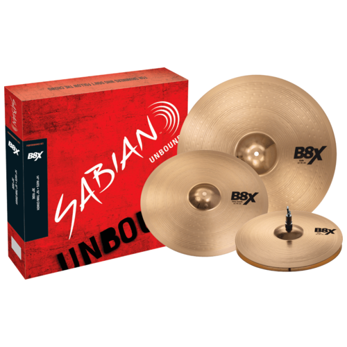 Sabian B8X Cymbal Performance Set, 14'' Hi-Hat, 16'' Crash, 20'' Ride