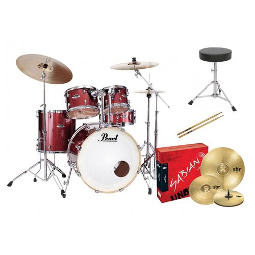 Image 5 - Pearl EXX Export American Fusion Drum Kit with Sabian Cymbals +STICKS AND THRONE