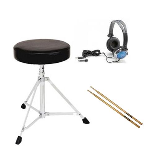 Electronic Drums Essentials Pack - (stool - headphones - sticks)