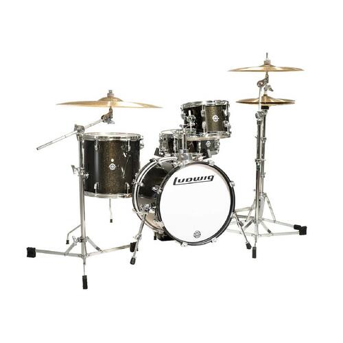 Ludwig Questlove Breakbeats Shell Pack - Black Gold Sparkle 10 13 16 bassdrum 14 Snare