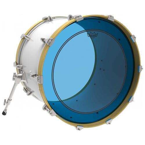 Image 2 - Remo Powerstroke 3 Colortone Blue Bass Drum Heads