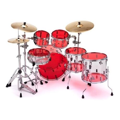 Image 3 - Remo Powerstroke 3 Colortone Red Bass Drum Heads