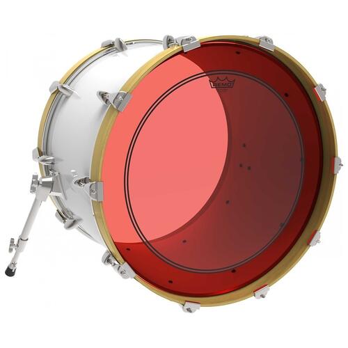 Image 2 - Remo Powerstroke 3 Colortone Red Bass Drum Heads
