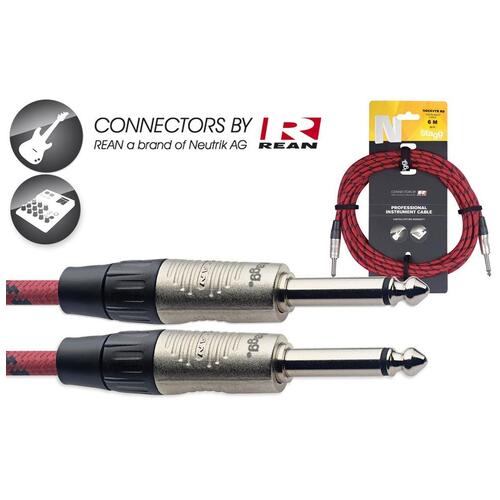 Stagg NGC Instrument Cable (6m/20ft, Red, Neutrik/Rean) - NGC6VTR RD