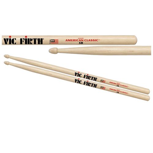 Vic Firth 5B American Classic Wood Tipped Drumsticks