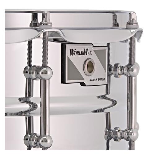 Image 2 - Worldmax 14″ X 6.5″ 1mm Beaded Steel Snare Drum – Chrome Hardware WMS CLS-6514SH